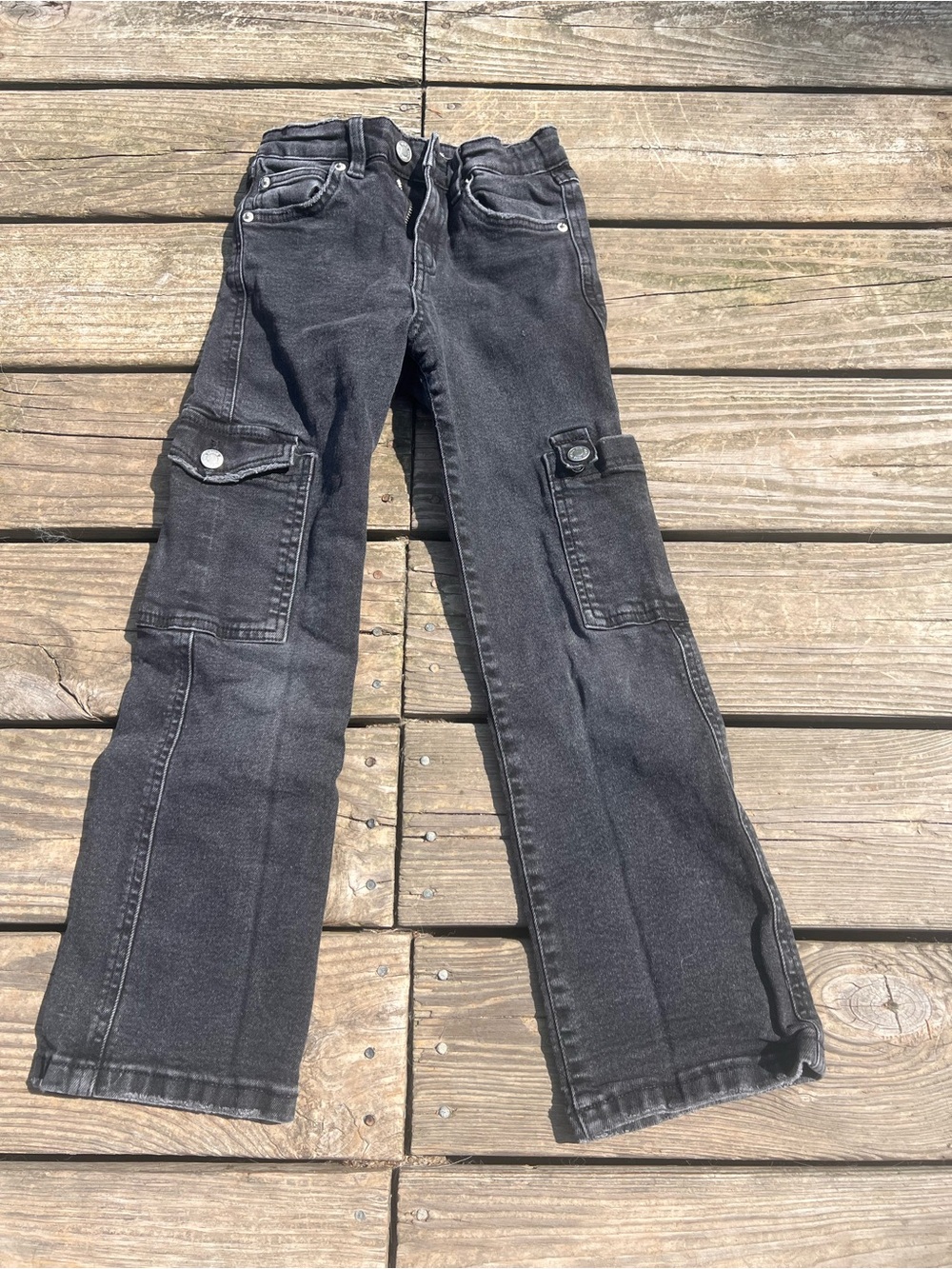 ZARA kids Black wide leg Cargo Jeans - size 8